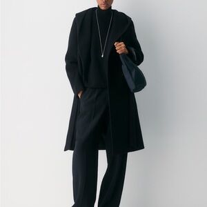 SALE Aritzia Sold Out Emilie Hooded Cashmere Blend Coat XL Black